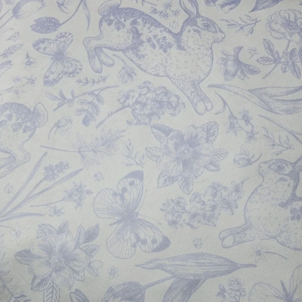 My Texas House Blue Toile Bunny Polyester Muslin‎ Easter Throw, Spring 2025